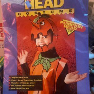 VINTAGE Halloween costume NOS Giggle Head Pumpkin